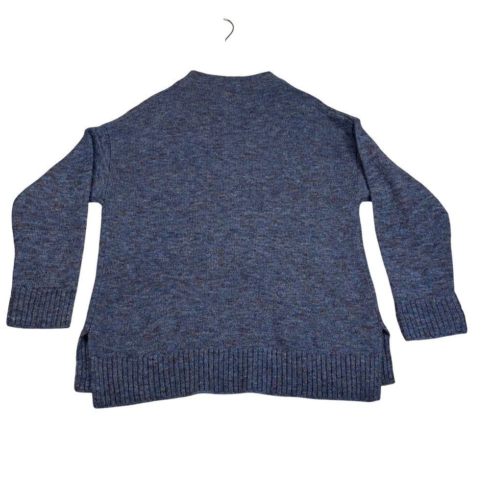 Well Worn Womens Blue Marled Mock Neck Oversized Wool Blend Sweater Medium